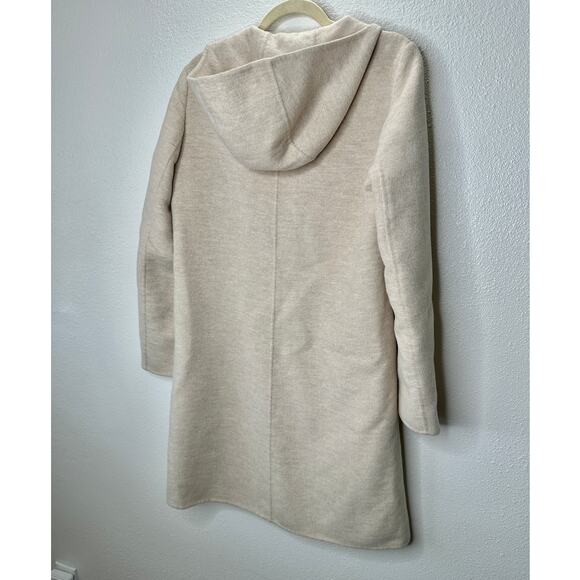 S Max Mara Tan Long Sleeve Front Zip Hooded Wool Angora Shacket 8 - Picture 12 of 16